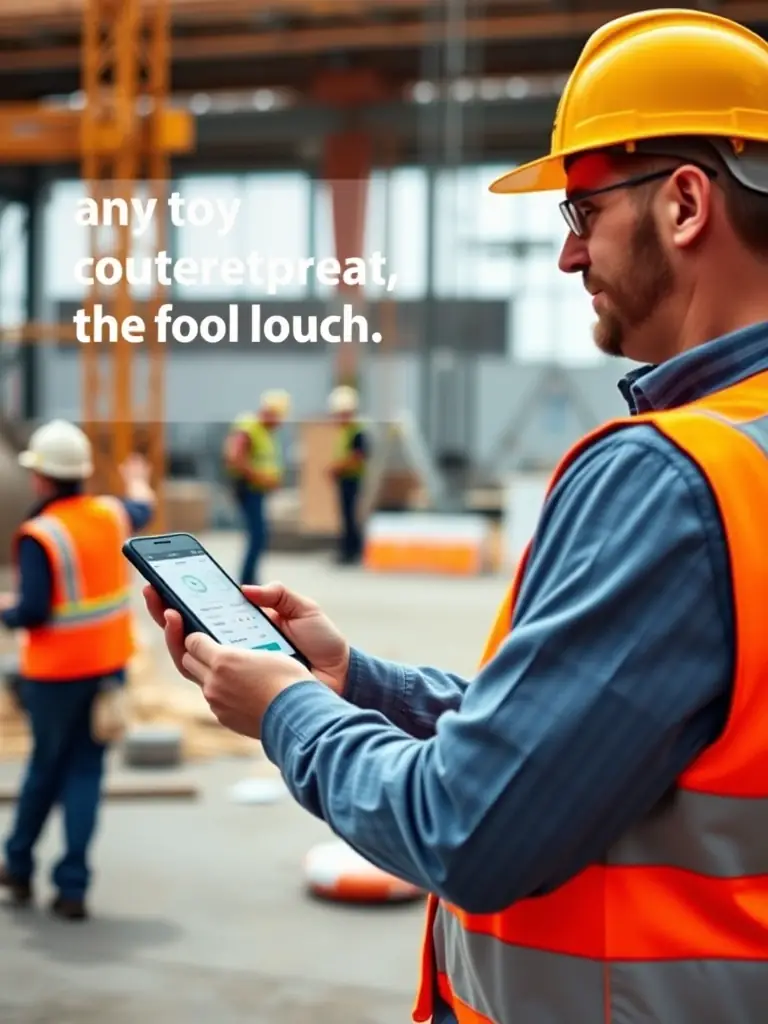 A construction foreman using the Buildertime Pro app to quickly approve timesheets on their mobile device.